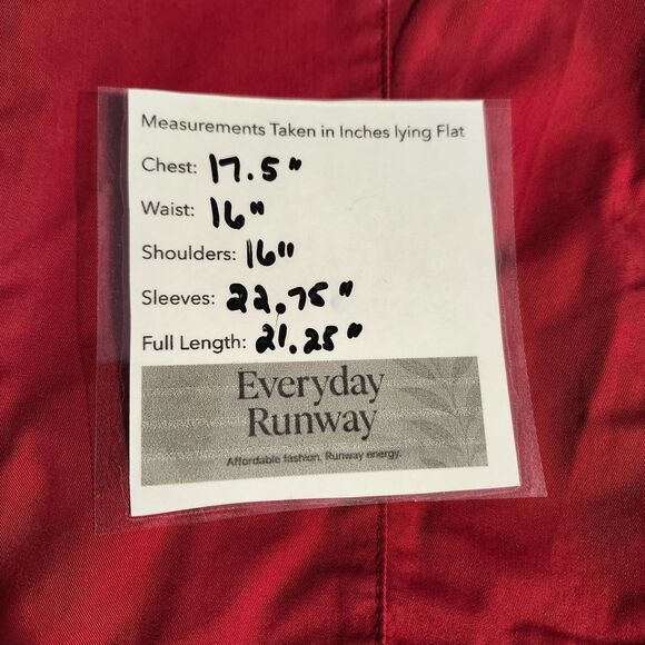 VTG WEEKEND MaxMara Red Jacket Size Medium Moto Double Zip Italian Made Cotton - Picture 10 of 11